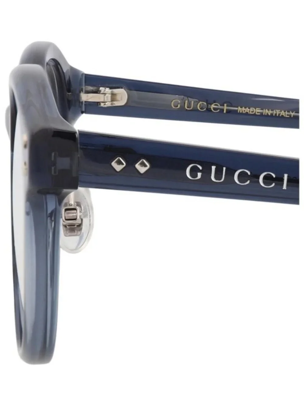 New Gucci Mens Round/Oval Blue Blue Transparent Fashion Designer Eyeglasses